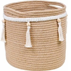 Best Sale Unique Design Macrame Laundry <b>Basket</b> in Green Color <b>Bathroom</b> Accessories Storage Holders Home Essential Laundry <b>Basket</b> - Product Image 2