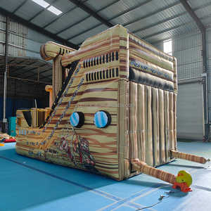 Parcours Obstacles Gonflable Commercial Thème Bateau Pirate avec Toboggan Combo, Jumping Castle pour Location Fêtes Extérieures - Product Image 4