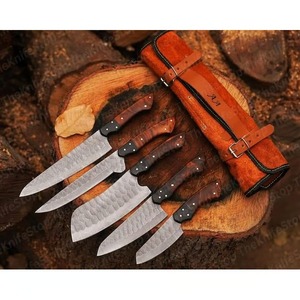 Ensemble de couteaux Ensemble de chef de cuisine en acier damas 05 pièces en matériau damas Seel Utilisation de couteaux de chef - Product Image 2