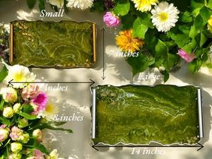 Plateau en résine fait main en gros à prix avantageux avec sous-verres, finition polie, modèle design, ensemble de service pour le thé, le café et les boissons - Product Image 3