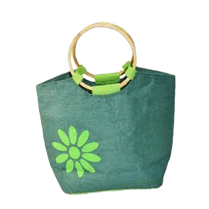 Sacs à provisions en toile de jute teintés multicolores durables et écologiques avec motif géométrique Poignée de canne en corde de coton à impression personnalisée - Product Image 3