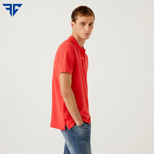 เสื้อโปโลผ้าฝ้ายระบายอากาศได้ดีสำหรับผู้ชายเสื้อโปโลลายพื้นโลโก้ขนาดพิเศษ - Product Image 6