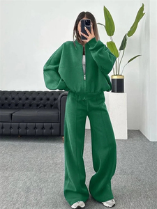Của Phụ Nữ Hai-Mảnh Tracksuit Set Casual Zip-up Áo Áo Khoác & Thẳng Chân Quần Lỏng Phù Hợp Với Thể Thao Trang Phục Cho Phụ Nữ 2025 - Product Image 4