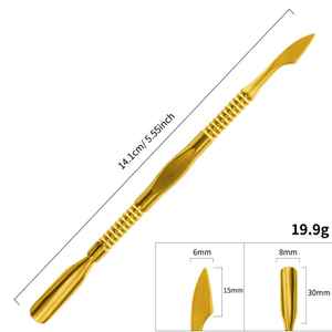 Mini-pousse-cuticules double tête en acier inoxydable de haute qualité, réutilisable et durable, avec logo personnalisé gratuit pour manucure - Product Image 5