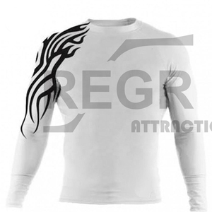 Maillot de sport Rash Guard en tissu BJJ, conception personnalisée gratuite, manches longues, polyester uni, vente en gros, sublimation personnalisée pour hommes, OEM, GSM - Product Image 4