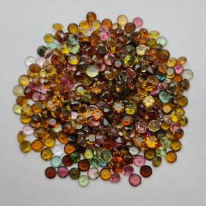 Piedra de corte de turmalina natural Calidad de Grado Superior Turmalina natural multicolor Piedra preciosa facetada de turmalina de forma redonda suelta - Product Image 3