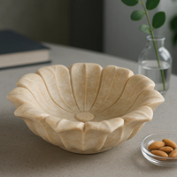 Bol Urli en marbre beige naturel, nouveau design, fait main, écologique, style indien, décoration d'intérieur, qualité supérieure, compatible lave-vaisselle, vente en gros, best-seller