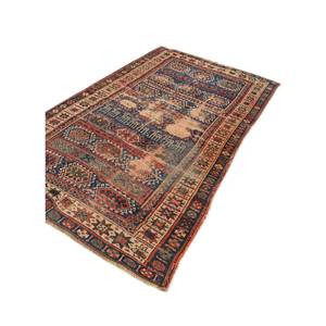 Alfombra Kiaan Azul de Lana Anudada a Mano con Patrón Geométrico, Rectangular, para Pasillo o Sala de Estar, 9x12 Pulgadas - Paem-1436 - Product Image 2