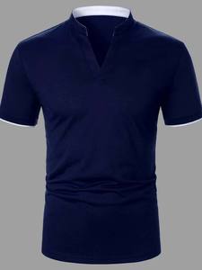 Polo à col contrasté imprimé cheval pour hommes, avec lettres et patchs - Product Image 3