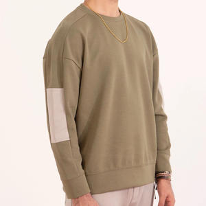 Vente en gros 350G Sweatshirts en coton épais Sweatshirts à col rond Personnalisé Basic Loose Solid Color Sweatshirts pour hommes - Product Image 3