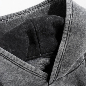 Sweat-shirts pour hommes à la mode 2025, lavés à l'acide, brodés, à séchage rapide, respirants, légers, avec logo personnalisé, streetwear - Product Image 5