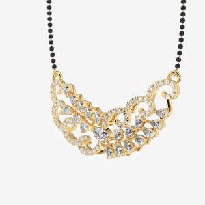 Mangalsutra en or 18 carats pour femmes avec diamant Moissanite, bijou élégant - Product Image 2