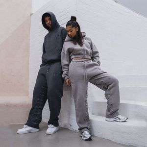 Survêtements personnalisés en molleton respirant 100 % coton, brodés, écologiques, séchage rapide, pour hommes et femmes, tricotés lourds de créateur - Product Image 2