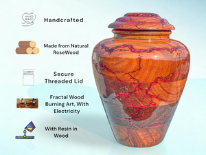 Handcrafted Rosewood Cremation Urn <b>Wooden</b> Funeral Urn <b>Box</b> Memorial <b>Keepsake</b> <b>Box</b> Decorative Cremation Urn for Ashes - Product Image 6