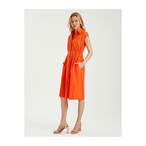 Robe décontractée à manches courtes BGN avec taille élastique et détail froncé Modèle S23D132 - Product Image 2