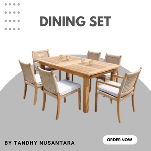 Juego de mesa de comedor de madera de teca de lujo de alta calidad Juego de sillas de comedor de diseño personalizable Fábrica directa - Product Image 4