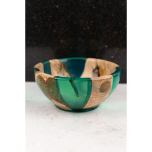 Cuenco redondo de resina y madera de calidad superior para servir alimentos, vajilla de mejor diseño premium, cuenco de servicio de comida rápida de la India - Product Image 5