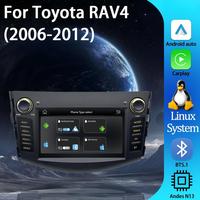 Lecteur multimédia automobile Linux 7 pouces pour Toyota RAV4 2006-2012, CarPlay sans fil, navigation GPS automatique, DSP, radio, lecteur audio