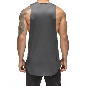 Débardeur double couche à séchage rapide pour hommes Streetwear bicolore pour la salle de sport Logo personnalisé tissage tricoté avec décoration d'insigne - Product Image 4