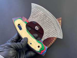 Cuchillo rebanador Ulu de acero de Damasco genuino hecho a mano, Chef personalizado, cocina, regalo de Navidad con grabado - Product Image 5