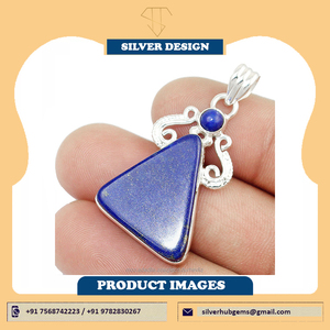 Vente en gros de collier pendentif en pierre lapis-lazuli bijoux pendentif en pierre précieuse lapis bleu de luxe OEM/ODM disponible fournisseur en gros - Product Image 4