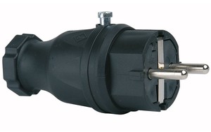 100% <b>rubber</b> TT black aerial <b>plug</b> 16A 250V IP44 (Simon CL5076131) - Product Image 1