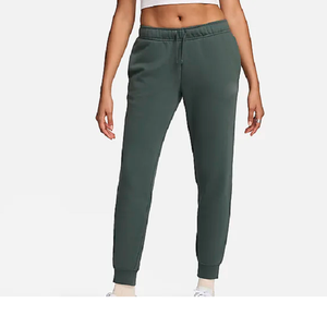 Pantalones de invierno para mujer, pantalones de cintura media, ajustados, con cierre de cordón, transpirables, antiestáticos, teñidos lisos, puños impresos digitales - Product Image 1