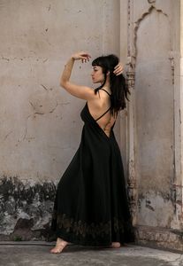 เดรสยาวเปิดหลังสไตล์โบฮีเมียนสไตล์โบฮีเมียนสำหรับฤดูใบไม้ร่วง - Product Image 2