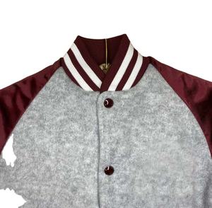 Ensemble complet en manches en satin manches raglan corps en laine bombardier universitaire en laine satinée blouson de base-ball pour hommes - Product Image 4