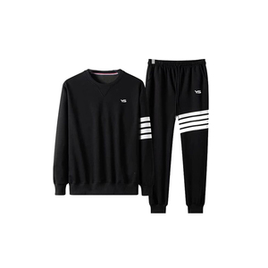 Survêtement de jogging avec logo personnalisé pour hommes ensemble de vente en gros pour le haut et le pantalon deux pièces à motif solide s'adaptent parfaitement - Product Image 2