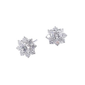 Pendientes de Diamantes Cultivados en Laboratorio con Forma de Copo de Nieve Radiante Invernal, 2.065 Ctw, Color D, Claridad VVS, Oro de 14K, Brillo Invernal Helado para Ella - Product Image 2