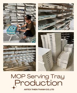 ชุดจานรองแก้วมุกธรรมชาติแบบโมเดิร์น พร้อมที่วาง สำหรับตกแต่งโต๊ะอาหาร งานเลี้ยง งานแต่งงาน - Product Image 5