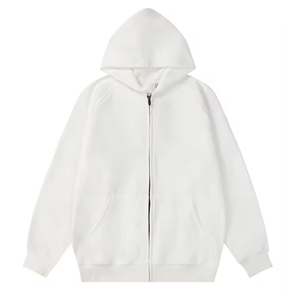 Streetwear personnalisé manches raglan surdimensionné fermeture éclair hommes sweats à capuche fermeture éclair mentale 400gsm polaire à capuche - Product Image 6