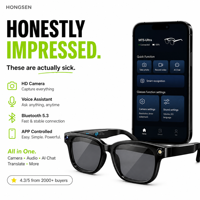 Nouvelles Lunettes Intelligentes IA 2026 Tendance avec Caméra HD, Étui de Charge Magnétique, Appel WiFi et Bluetooth, Traduction, Étanche IPX-5, Monture en Titane
