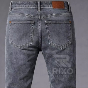 กางเกงยีนส์ทรงตรงผู้ชาย Rixo Enterprises ผ้าฝ้ายเดนิม น้ำหนักเบา แห้งเร็ว ระบายอากาศได้ดี เอวกลาง เหมาะสำหรับใส่ลำลองในฤดูใบไม้ผลิ/ฤดูใบไม้ร่วง - Product Image 5