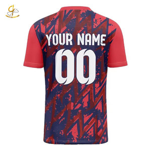 100% polyester respirant maille maillot de football maillot de football personnalisé votre propre conception imprimé chemises de football - Product Image 3