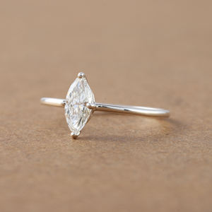 Joyería fina de plata de ley de 2 quilates, anillo de compromiso de boda de estilo clásico a la moda, corte Marquesa, ajuste de punta de diamante cultivado en laboratorio IGI - Product Image 6