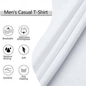 Vente en gros T-shirts col V pour hommes Polyester manches courtes coupe régulière tissu tricoté respirant logo personnalisé impression numérique 3D en vrac - Product Image 6