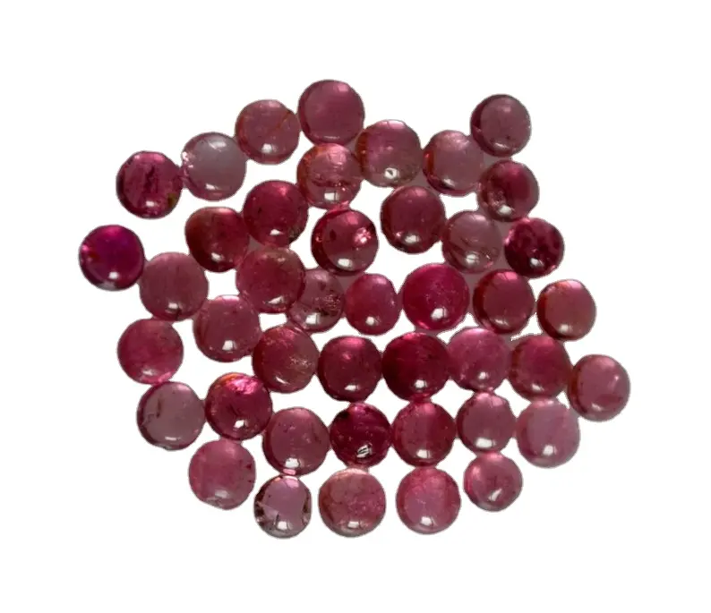 6Mm Natuurlijke Roze Toermalijn Losse Ronde Cabochon Edelsteen Groothandel Prijs Natuurlijke Aaa Kwaliteit Edelsteen Goede Roze Kleur Edelsteen