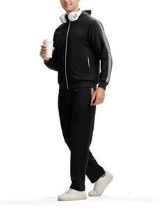 Basic Custom 100% Cotton Blank Heavyweight Baggy Fleece Chándal para hombres Sudadera con capucha y pantalones de chándal Jogger Sets para hombres - Product Image 3