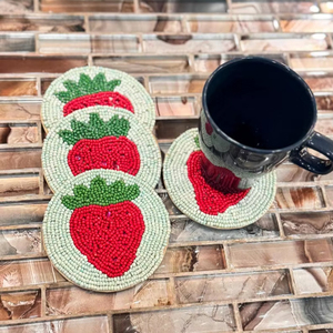 Handmade Beaded <b>Coasters</b>-Classic Drink <b>Coasters</b> with Polyester Backing (4x4 Inch) Portable Church & Religious Gifts - Product Image 1