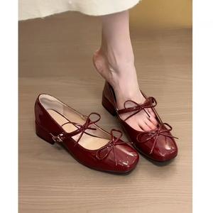 Zapatos Mary Jane de Estilo Francés para Primavera y Verano, Zapatos Planos de Cuero con Suela Gruesa de Estilo Británico Retro, Zapatos de Tacón Alto Dulces y Elegantes - Product Image 1