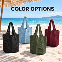 Sac de plage en filet à ouverture large avec faible MOQ pour les distributeurs, personnalisable avec logo pour les acheteurs mondiaux
