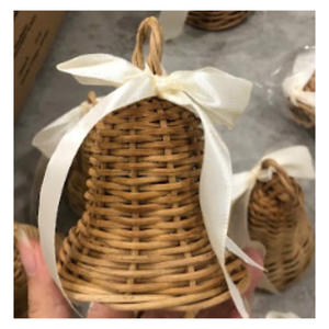 Campanas de Ratán Ecológicas, Adornos Navideños Naturales Hechos a Mano - Product Image 4