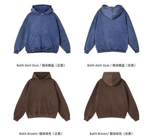 Sudadera con capucha de algodón lavada vintage con precio al por mayor de fábrica fabricante, ropa holgada informal desgastada, sudadera básica para hombre - Product Image 5