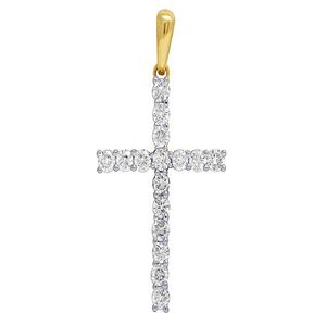 Colgante de Cruz Religiosa Cristiana de Plata de Ley S925 Chapado en Oro Blanco con Diamante Moissanita de Claridad VVS para Hombre - Product Image 3