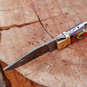 Cuchillo de supervivencia multifunción para acampar con hoja de acero, mango de madera, cuchillo de bolsillo inoxidable para cortar, compatible con OEM - Product Image 5