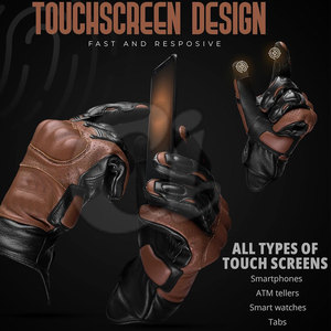 Venta al por mayor de guantes de moto de dedo completo guantes de cuero resistentes al corte de la motocicleta para deportes al aire libre - Product Image 2