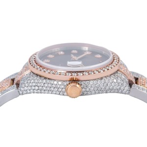 นาฬิกาเพชรโมอิสซาไนต์หรูหรา VVS ชุบทองคำสีกุหลาบ ประดับเพชรเต็มเรือน สำหรับใส่ทำงานและลุคแฟชั่นสุดหรู มีจำหน่ายแล้ว - Product Image 3