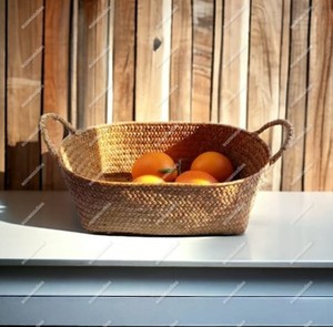Panier à pain en rotin unique de style nouveau panier de rangement en rotin fait à la main pour la cuisine et le salon avec poignée - Product Image 3